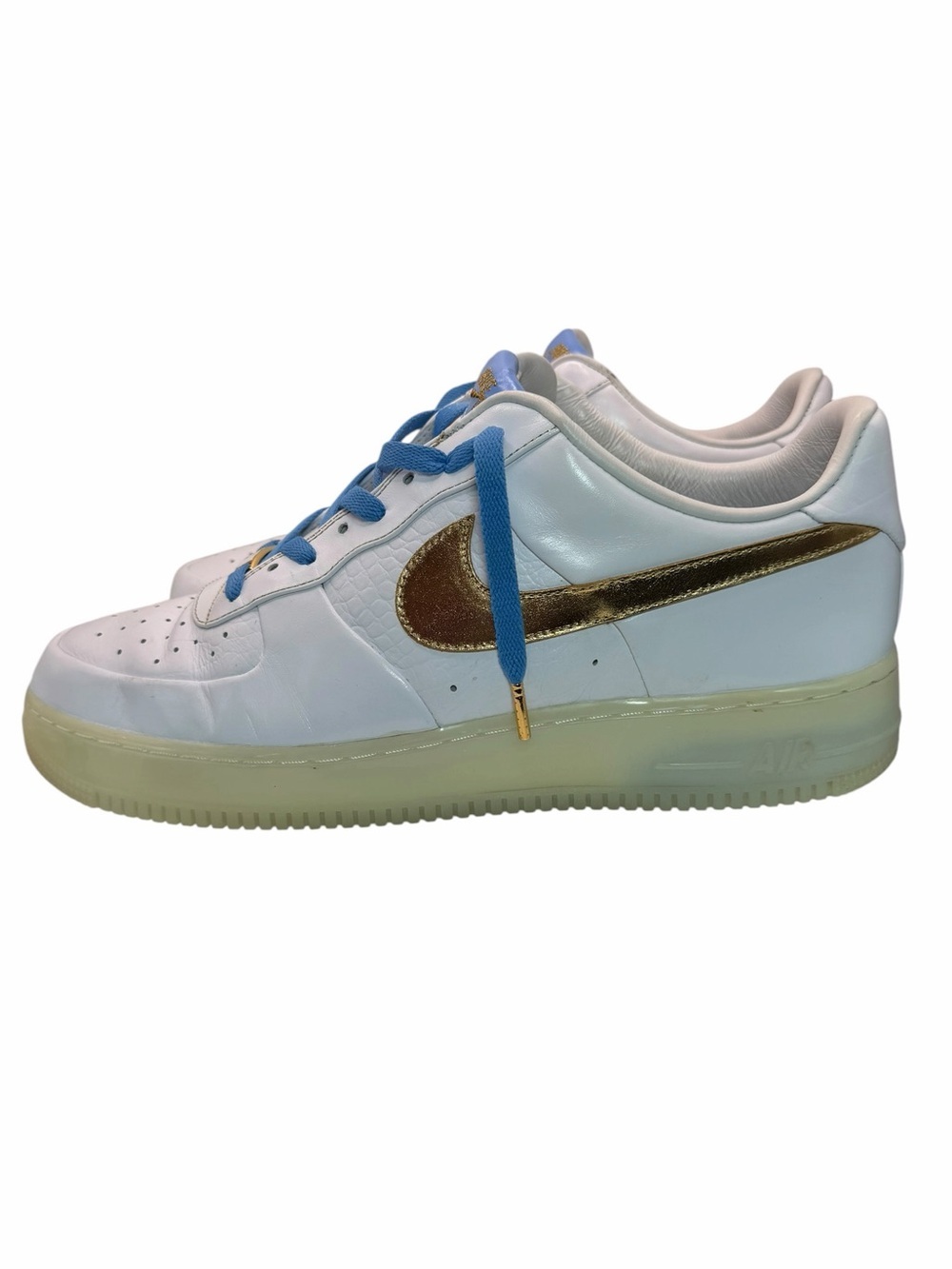 Nike Air Force 1 Low Supreme Rio Ferdinand 2009 White Gold Blue Men’s Size 14